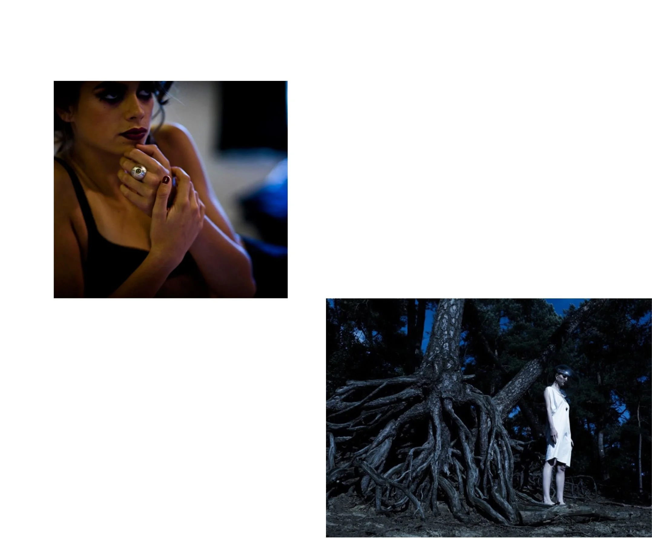 Ring in zilver, goud en zwarte diamant, halsketting in gezwart zilver, Elke Peeters Jewellery Design