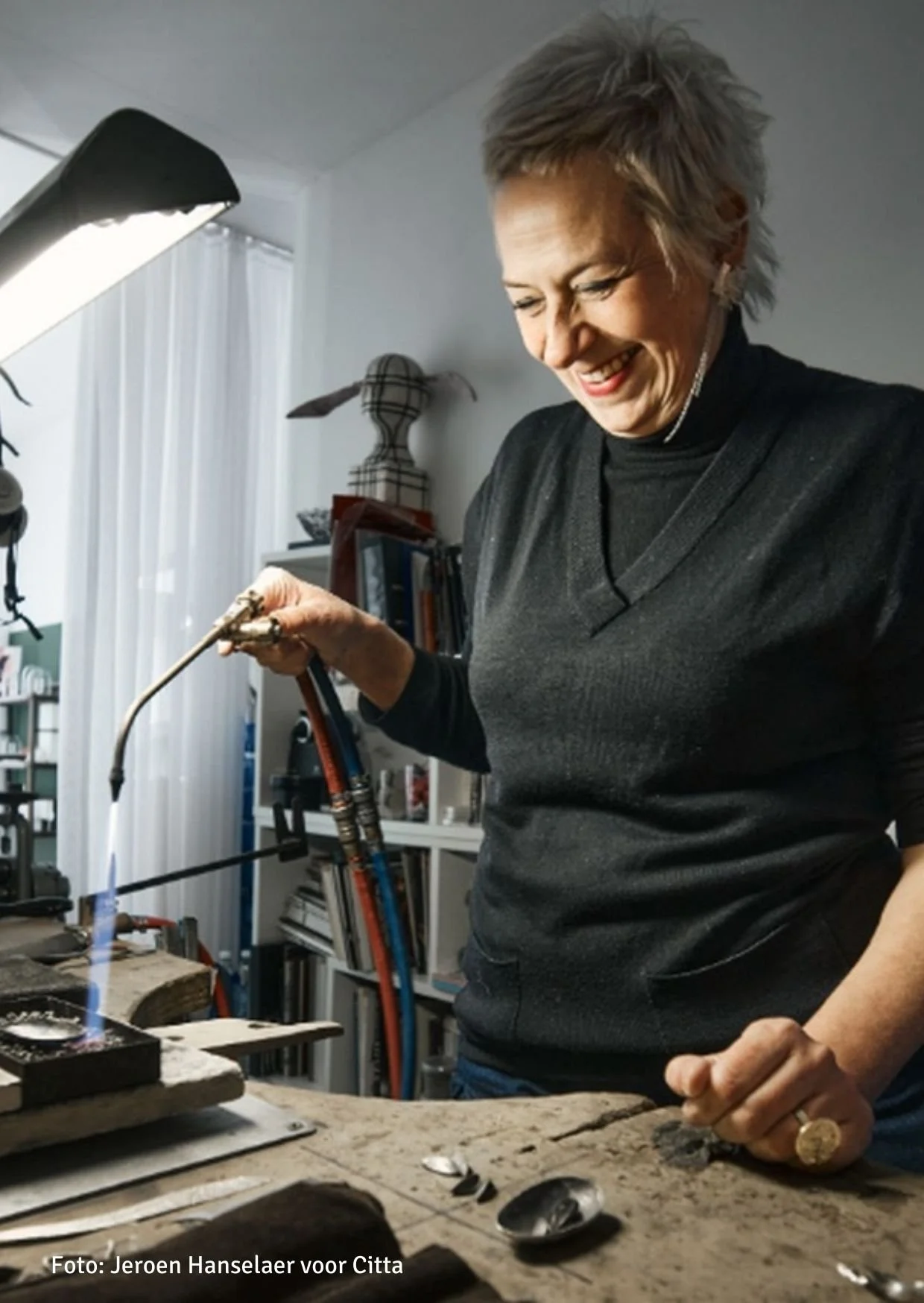 Elke Peeters, juweelontwerpster, foto Jeroen Hanselaer