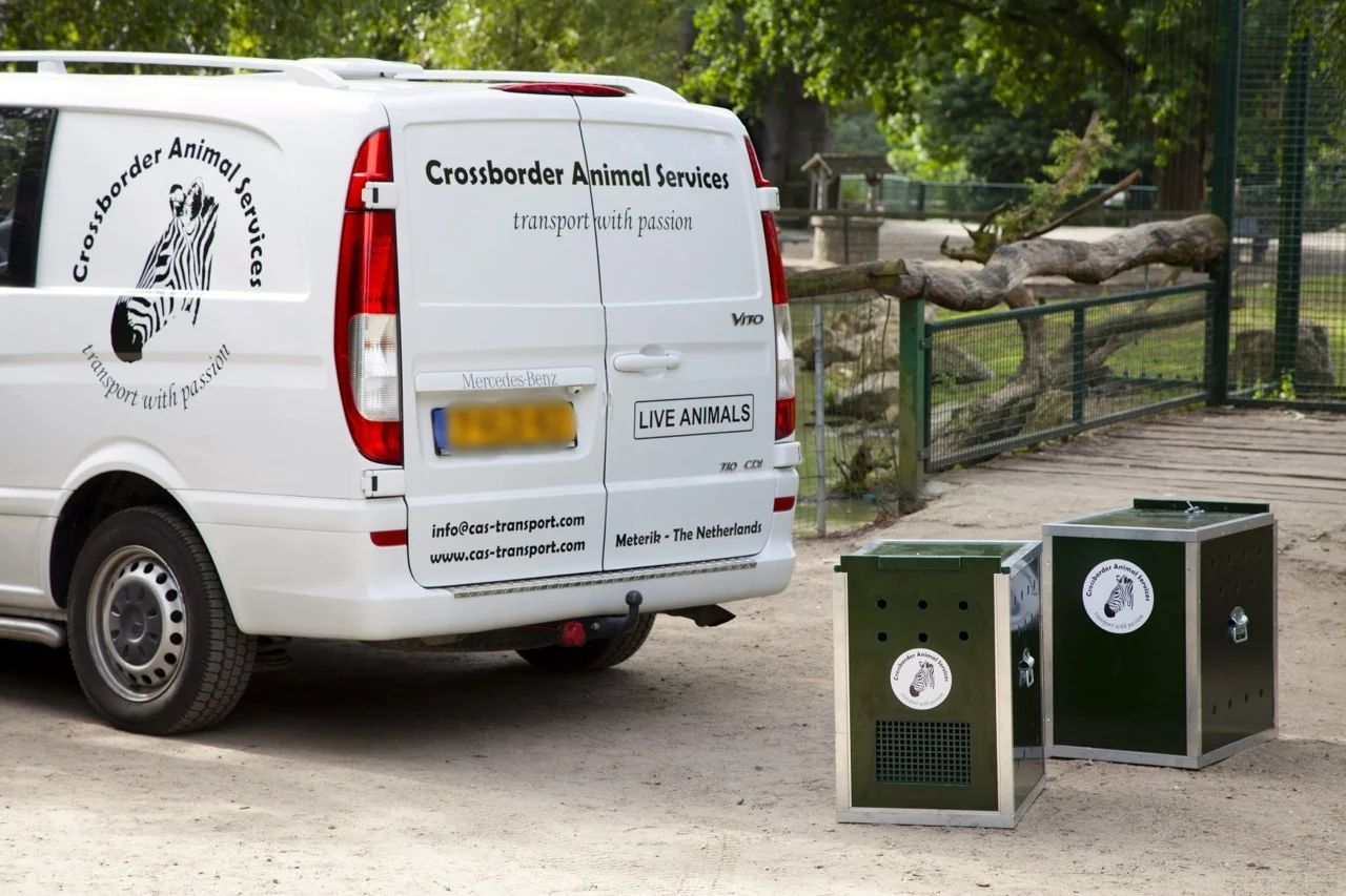 Crossborder Animal Services Van with crates for monkey transportation.jpg