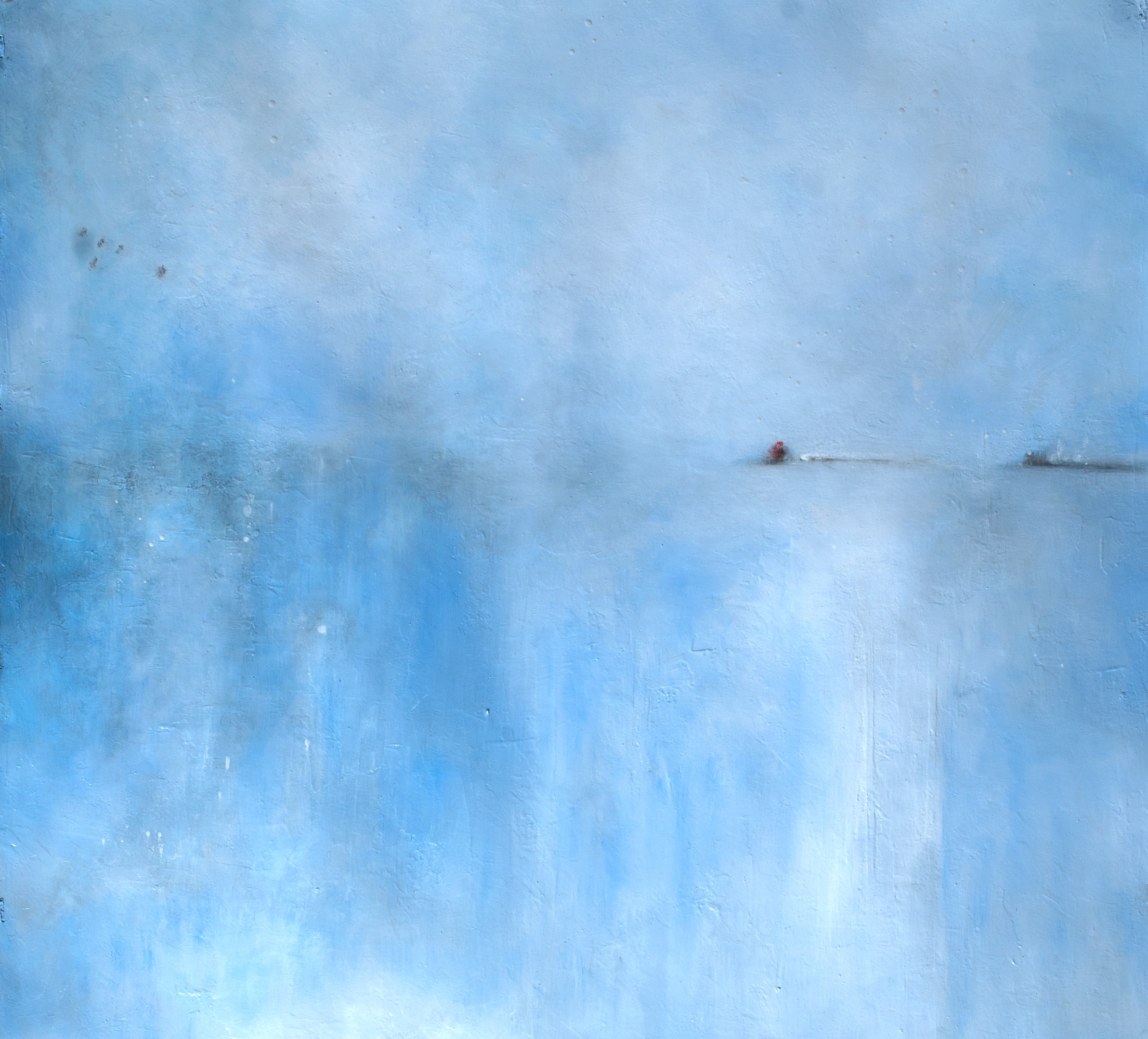 Ships at Dusk off Red Hook Waterfront, oil on paper, 22 x 30"-2016