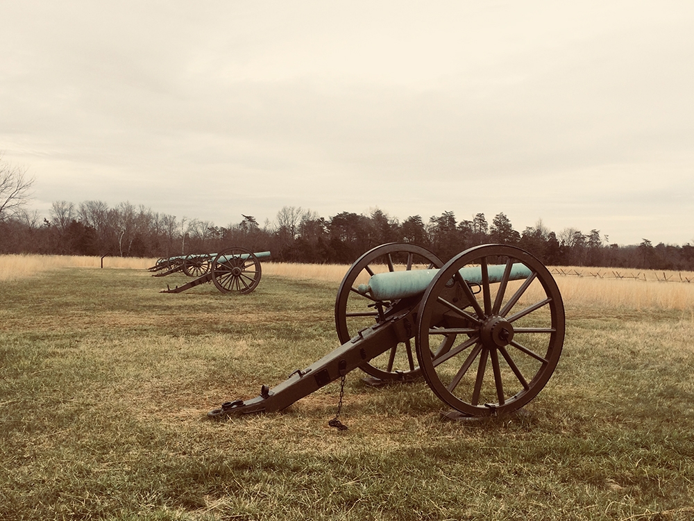 A battery of Cannon on Matthews Hill. 