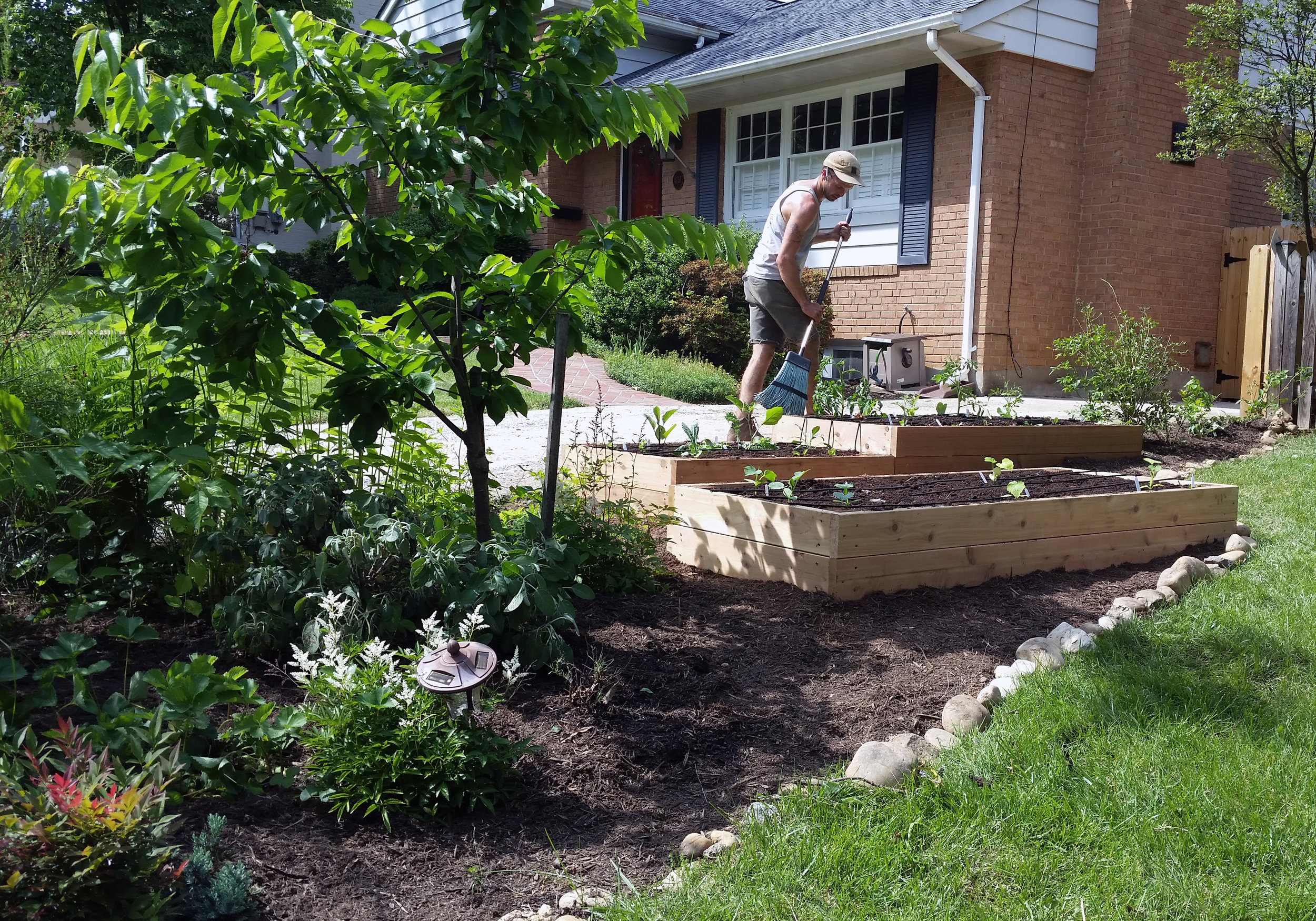 Raised Bed Garden, Stone Edging 