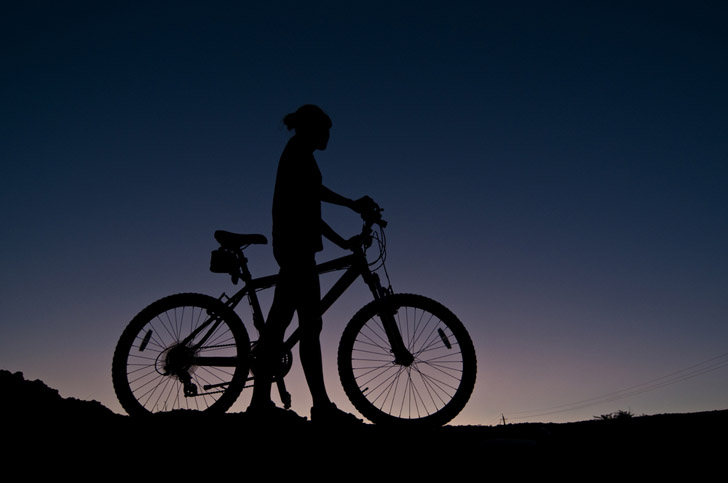 riding a bike at night