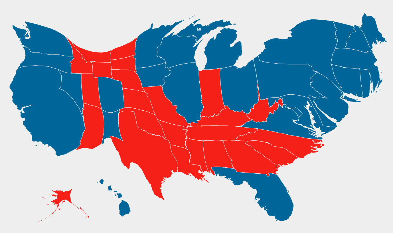   Gastner-Newman Cartogram - 2012 Presidential election results  