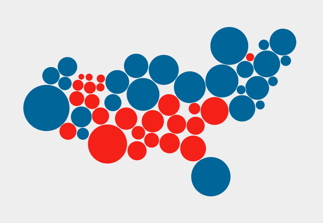   Dorling Cartogram -2012 Presidential election results  