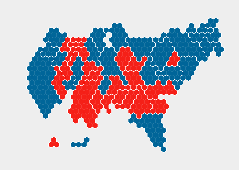   ‘Hexogram’ - 2012 Presidential election results  