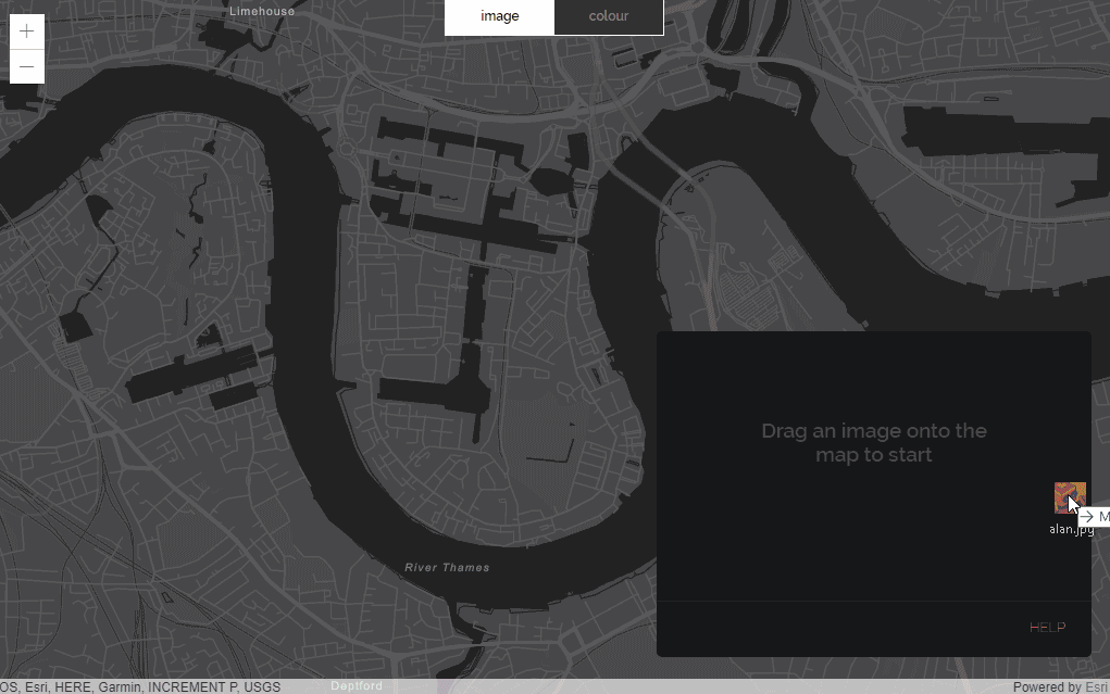 Drag and drop your image directly onto the map