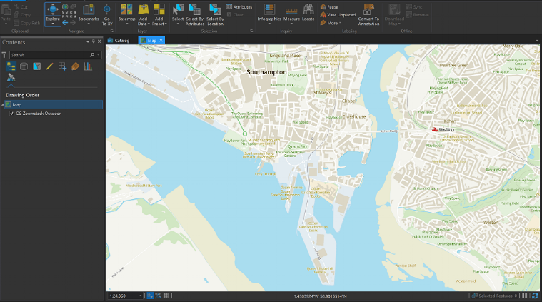OS Outdoor style loaded into ARcGIS Pro