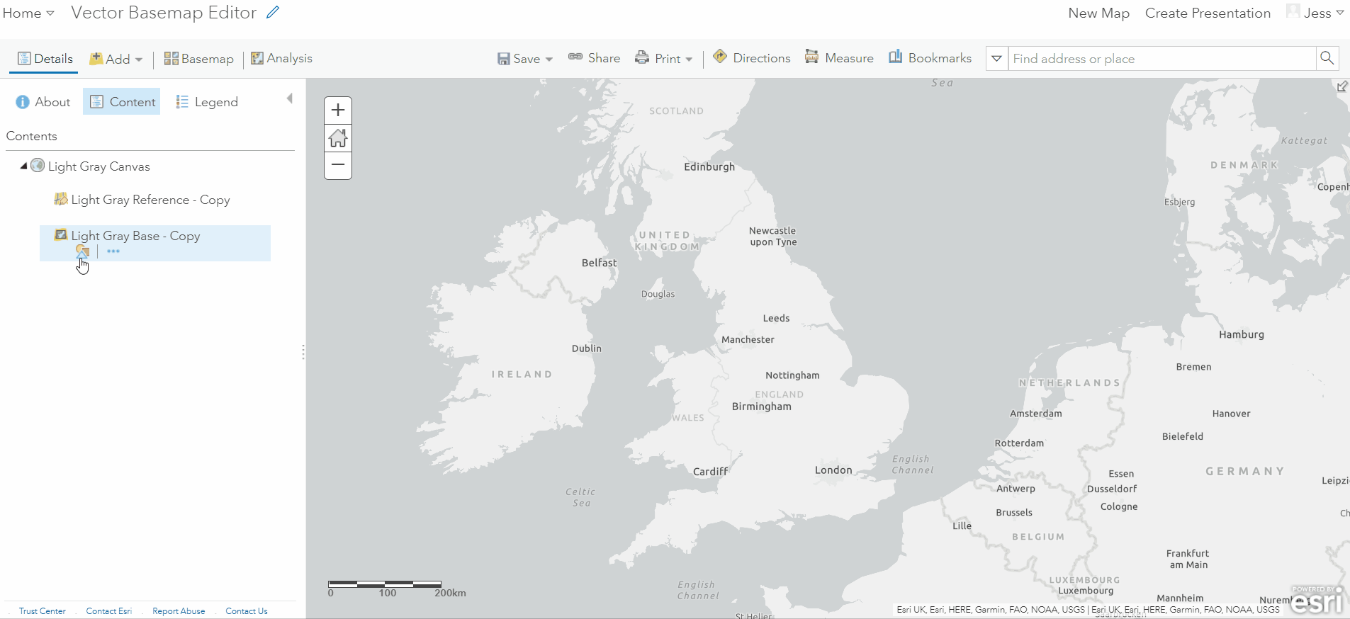 Arcgis vector tile style editor now integrated within the map view