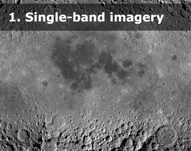 A variety of imagery data was combined to create the lunar basemap