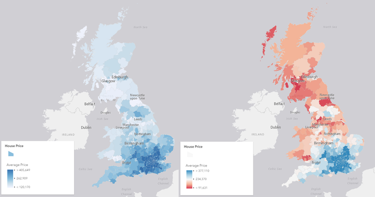 House prices in Great Britain in 2017 (available in the Living Atlas).