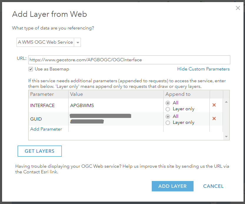 arcgis wms url