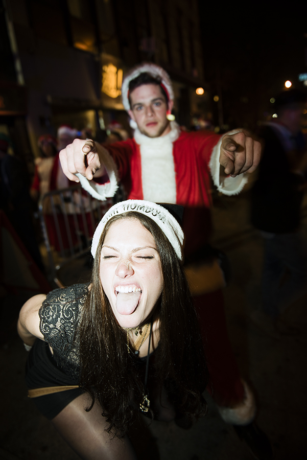 People in Santa Costume for SantaCon. Manhattan, NY. 2015 © Go Nakamura photography