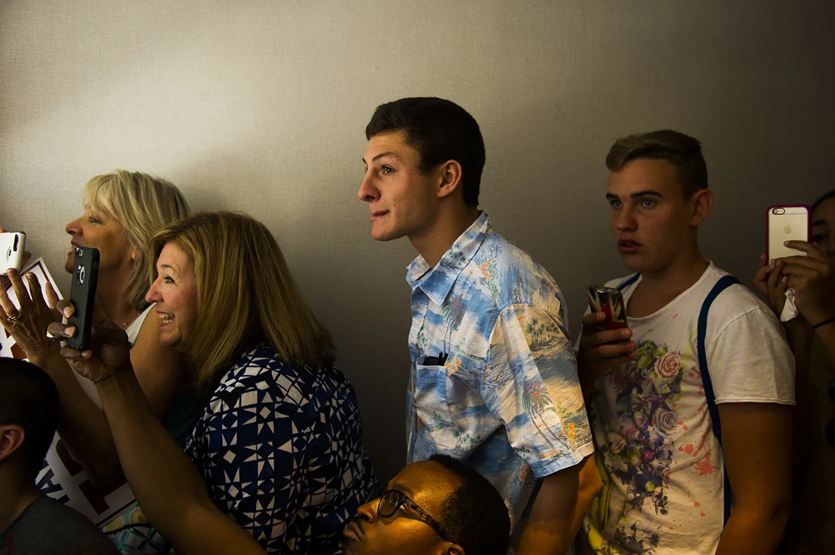 Donald Trump supporters waiting to see trump's motorcade to pass by after conference event at Midtown Hilton in Manhattan, NY 2016 ©Go Nakamura photography