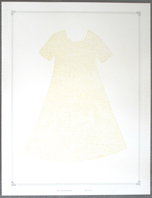 Letterpress dress print, 14 1/2 x 11 inches