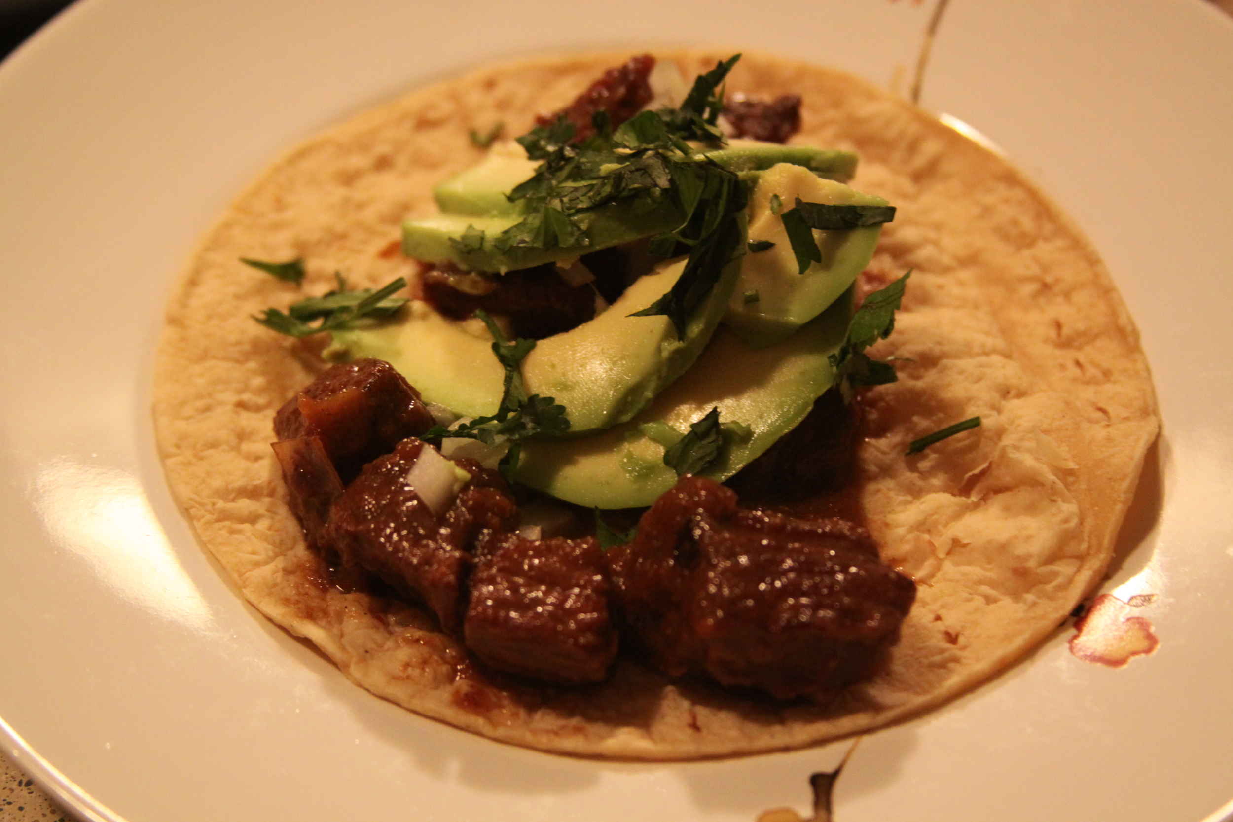 Elk guisada tacos