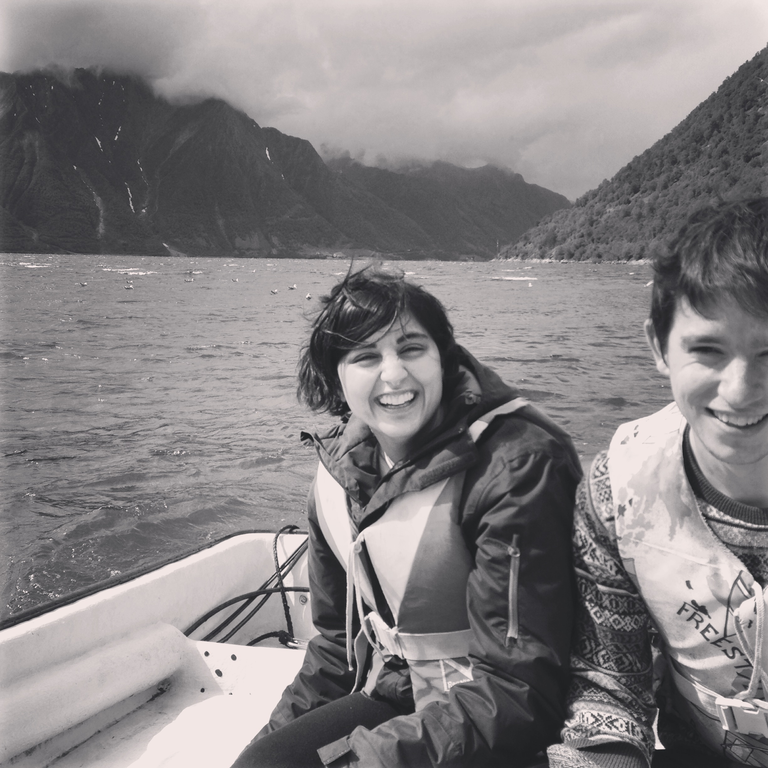 Friends Hena and Hugh on our boat trip to Saebo.