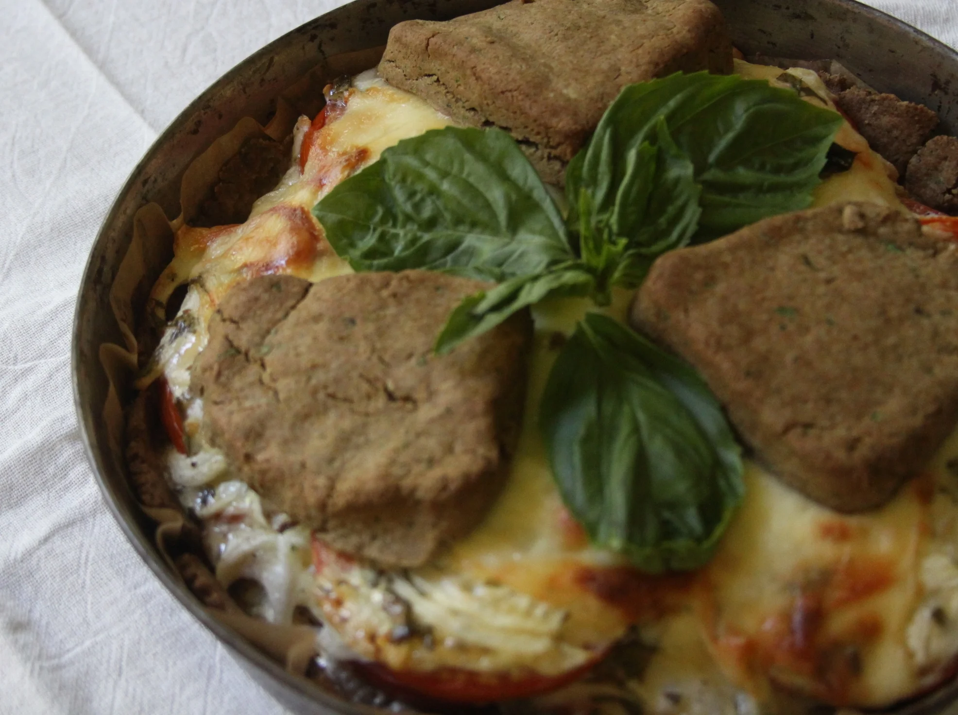 Tomato & Cheddar Pie with Buckwheat Biscuit Crust