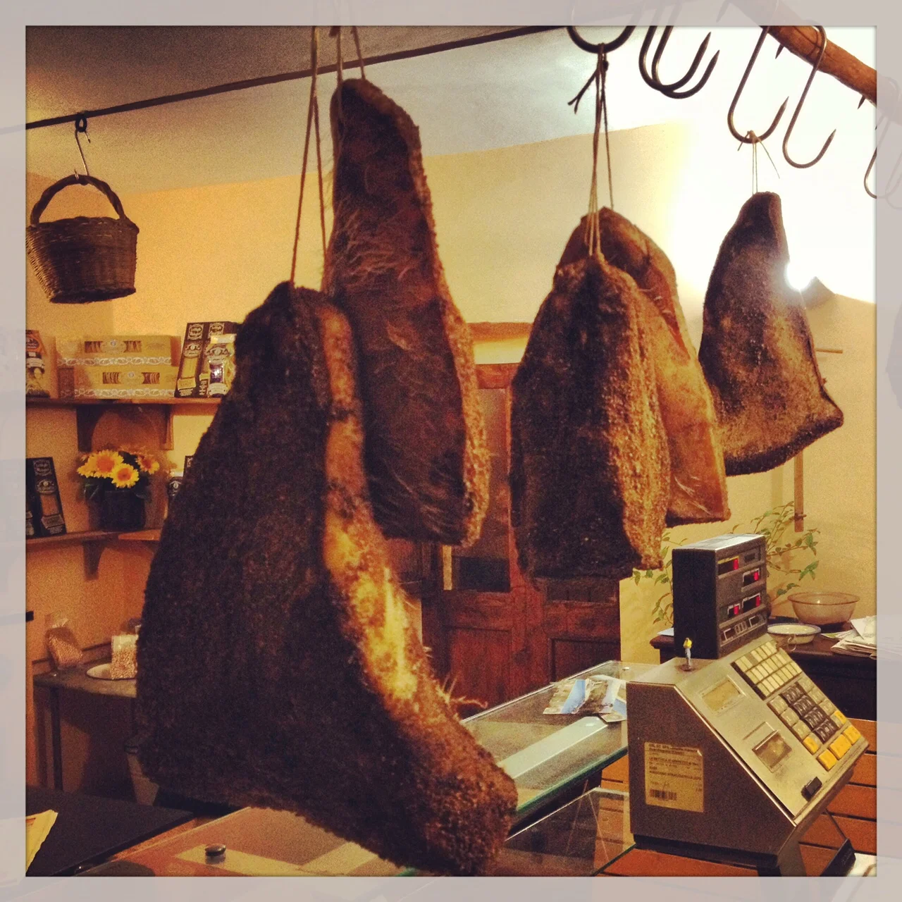 Artisan meat production, Santo Stefano di Sessanio. Morso Travel Italy food and wine tour.