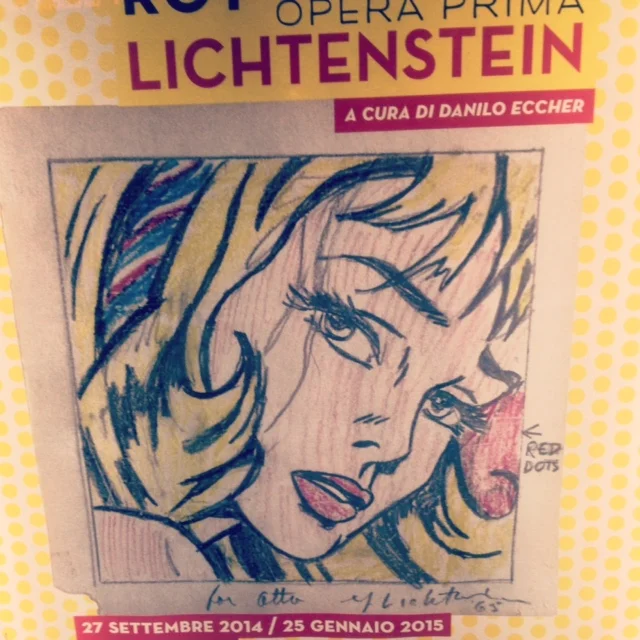 Poster for Lichtenstein exhibition, Turin. Morso Travel Italy food and wine tour.