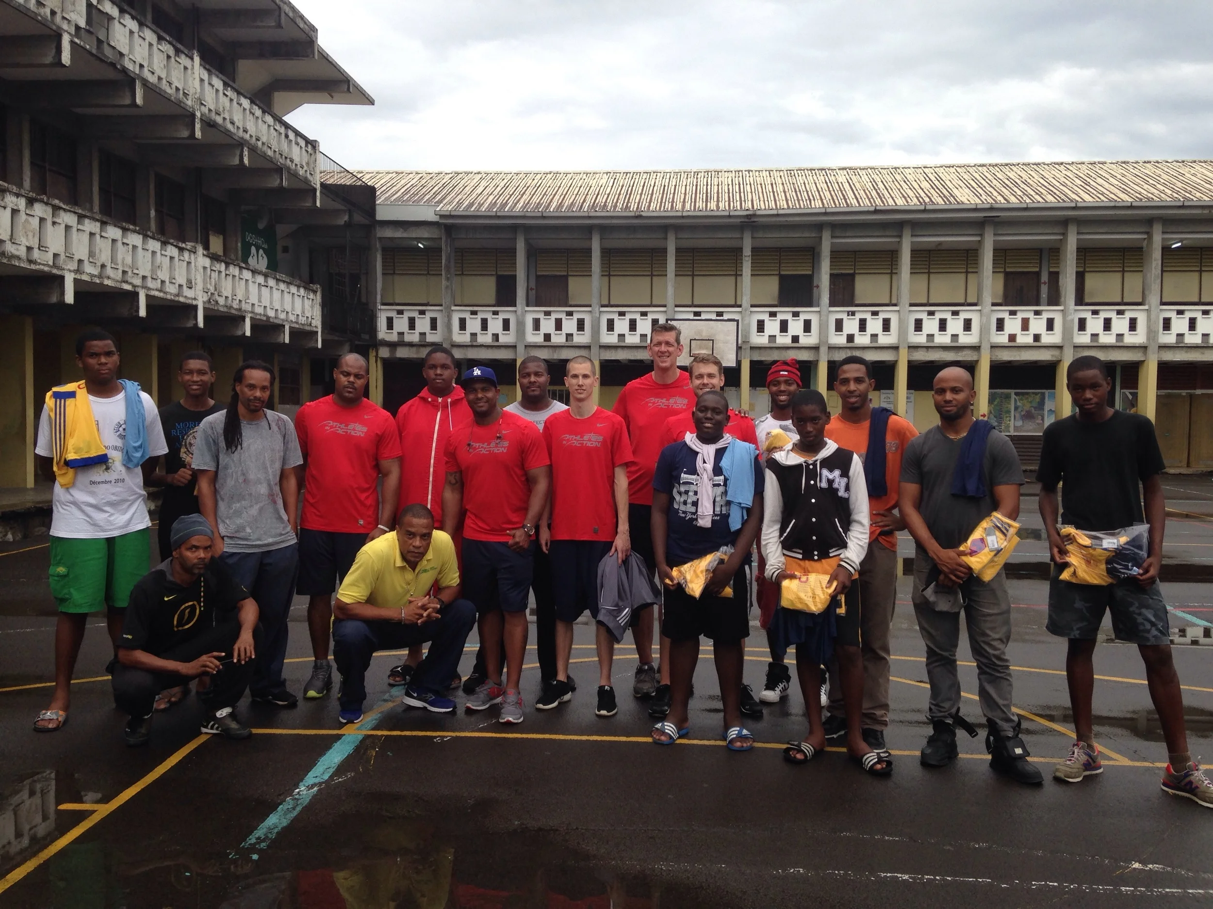 Our team with the coaches of Dominica