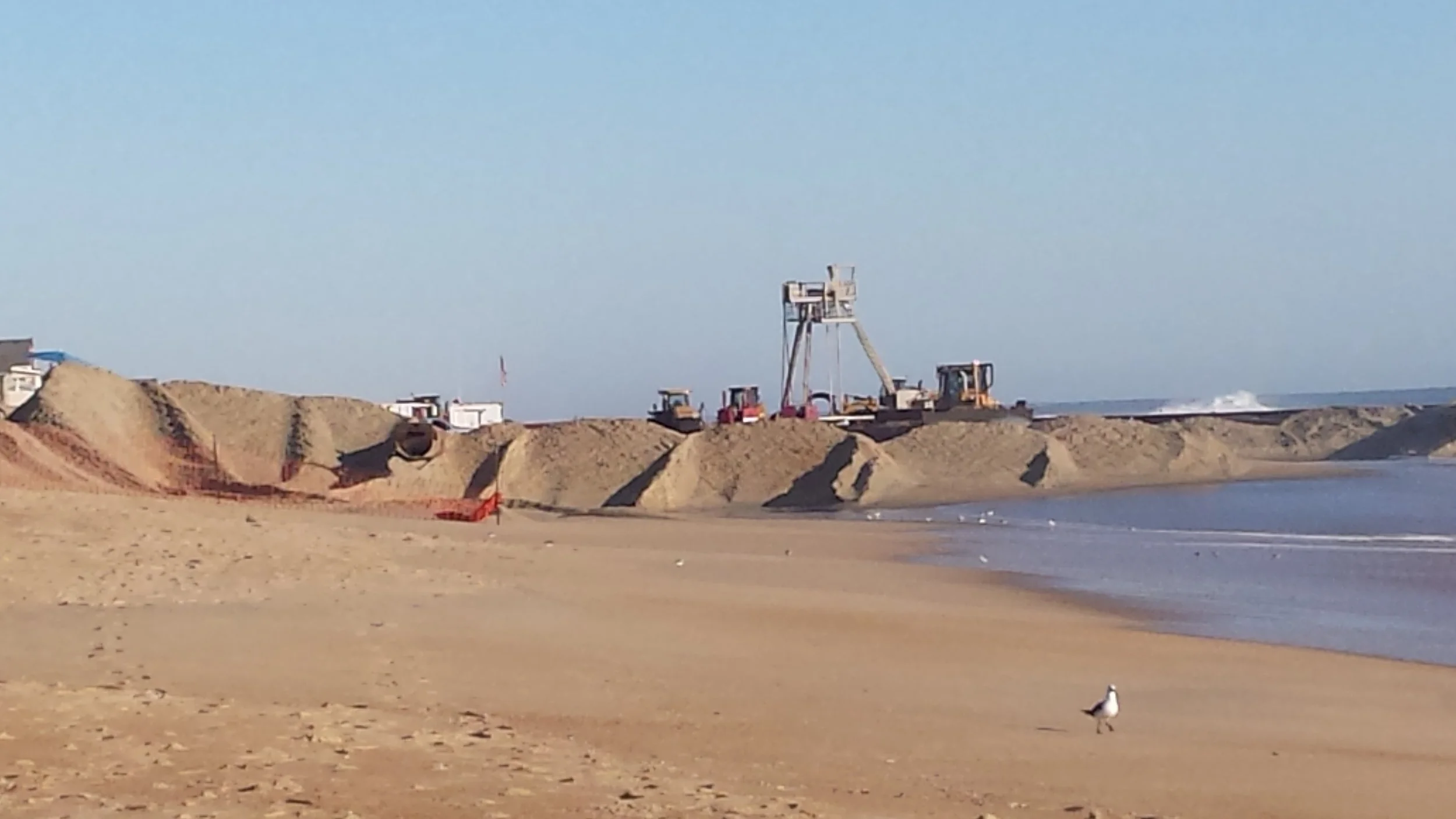 Beach renourishment project in Kitty Hawk, NC