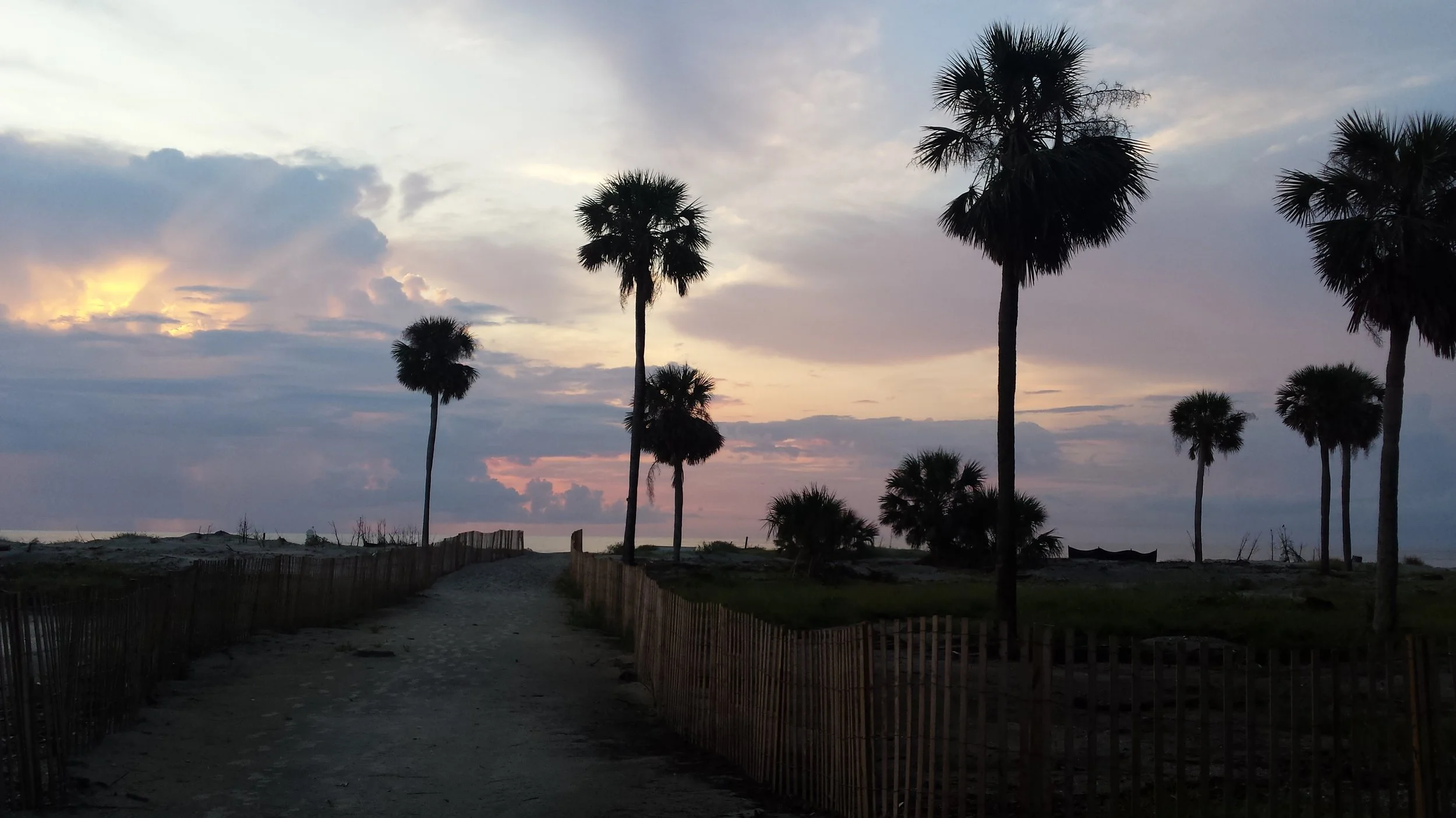 Sunset and gathering storm