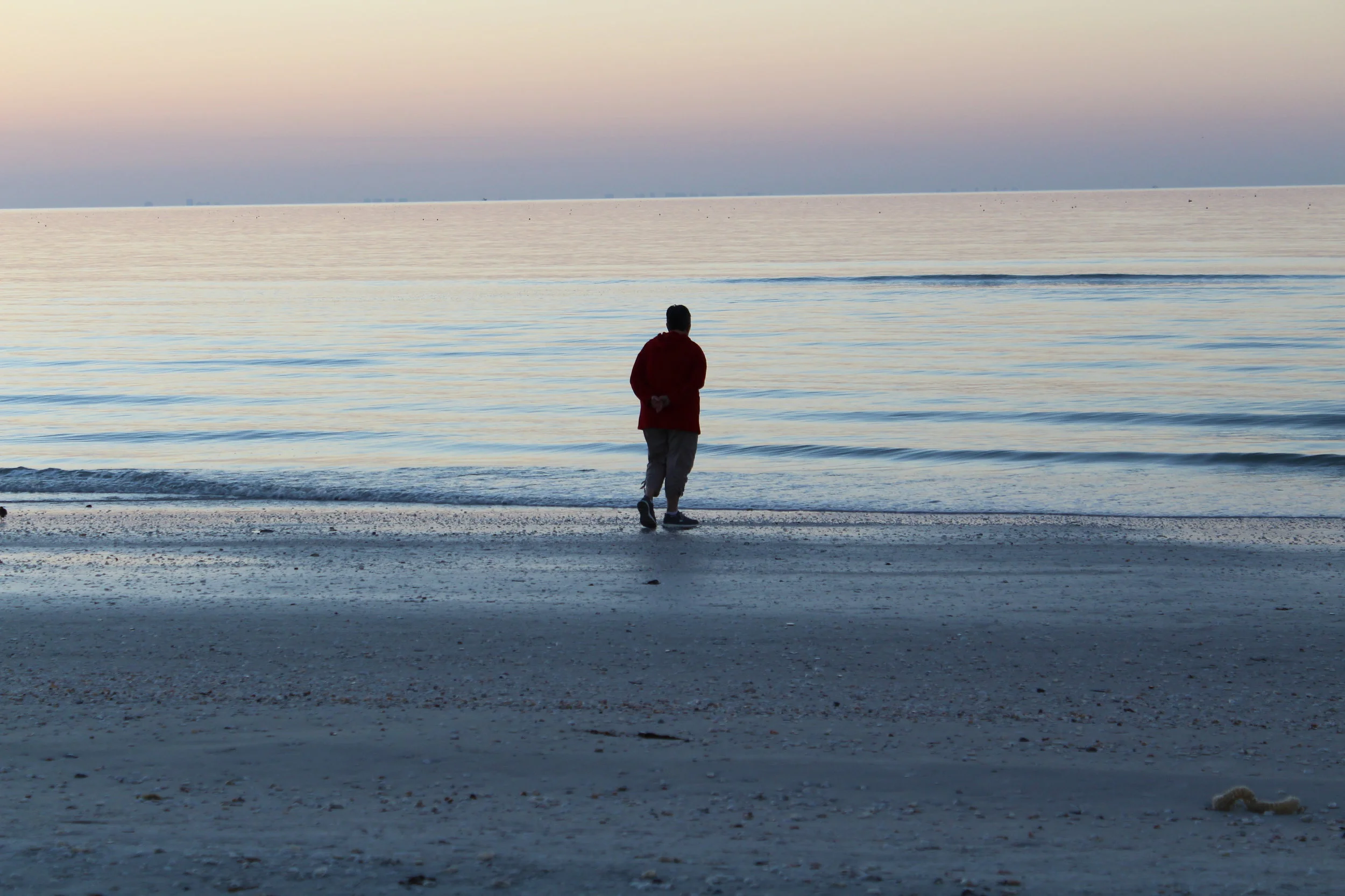Shelling at sunset