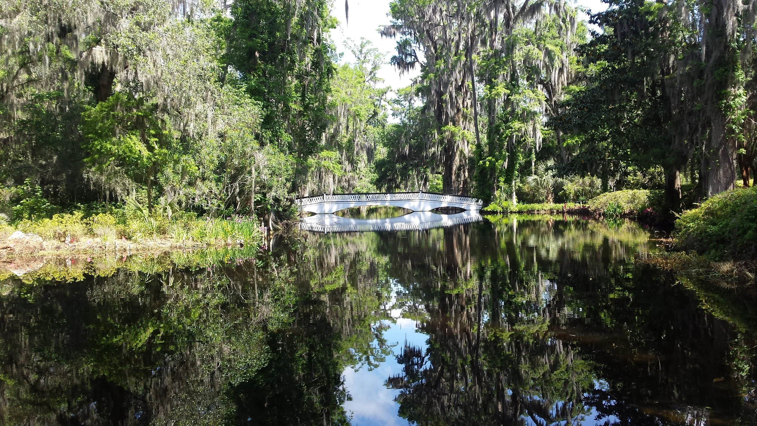 White bridge on Magnolia Plantation, Charleston, SC