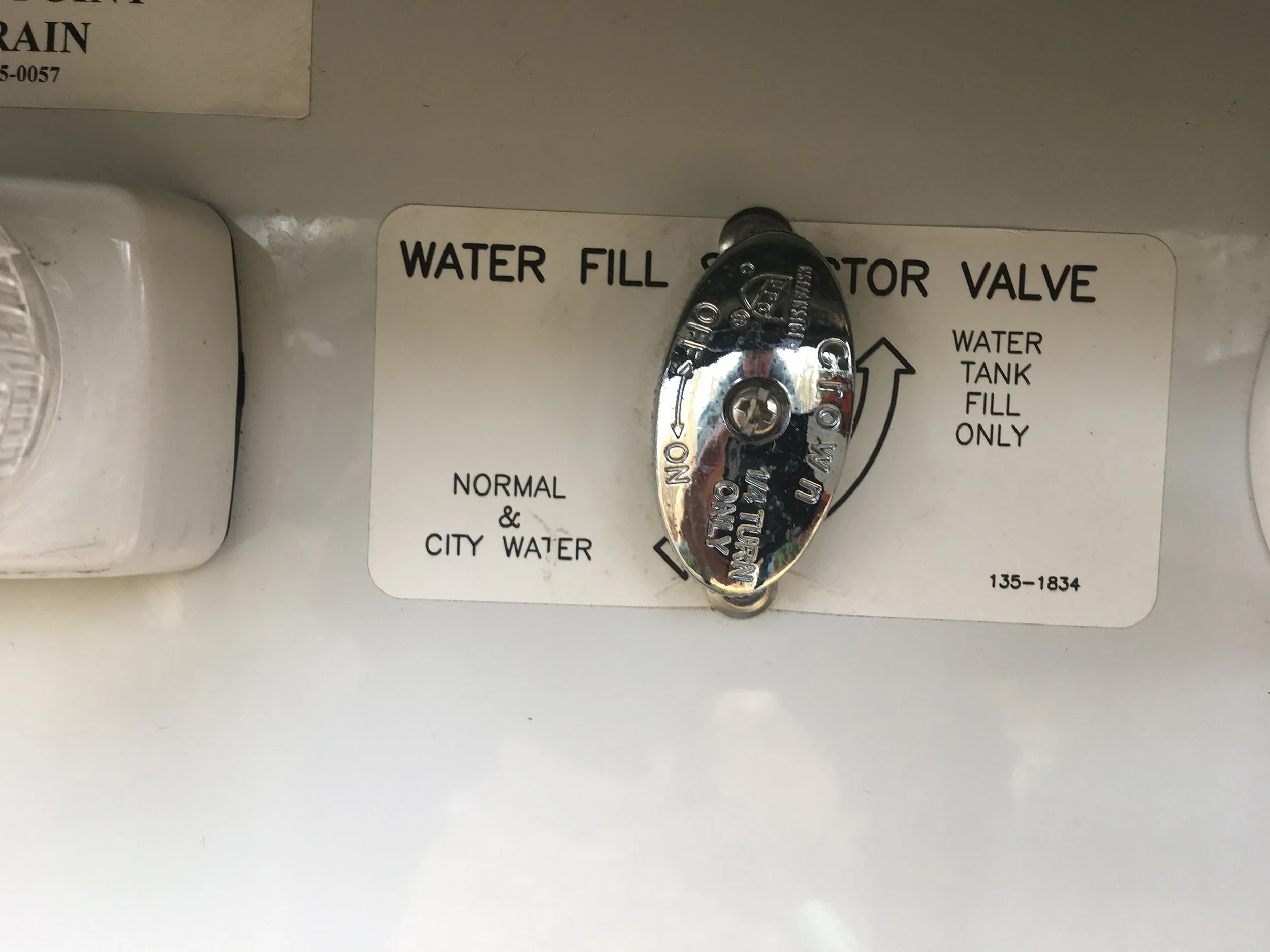 Fill the water tank from a faucet using the “water tank fill” position.
