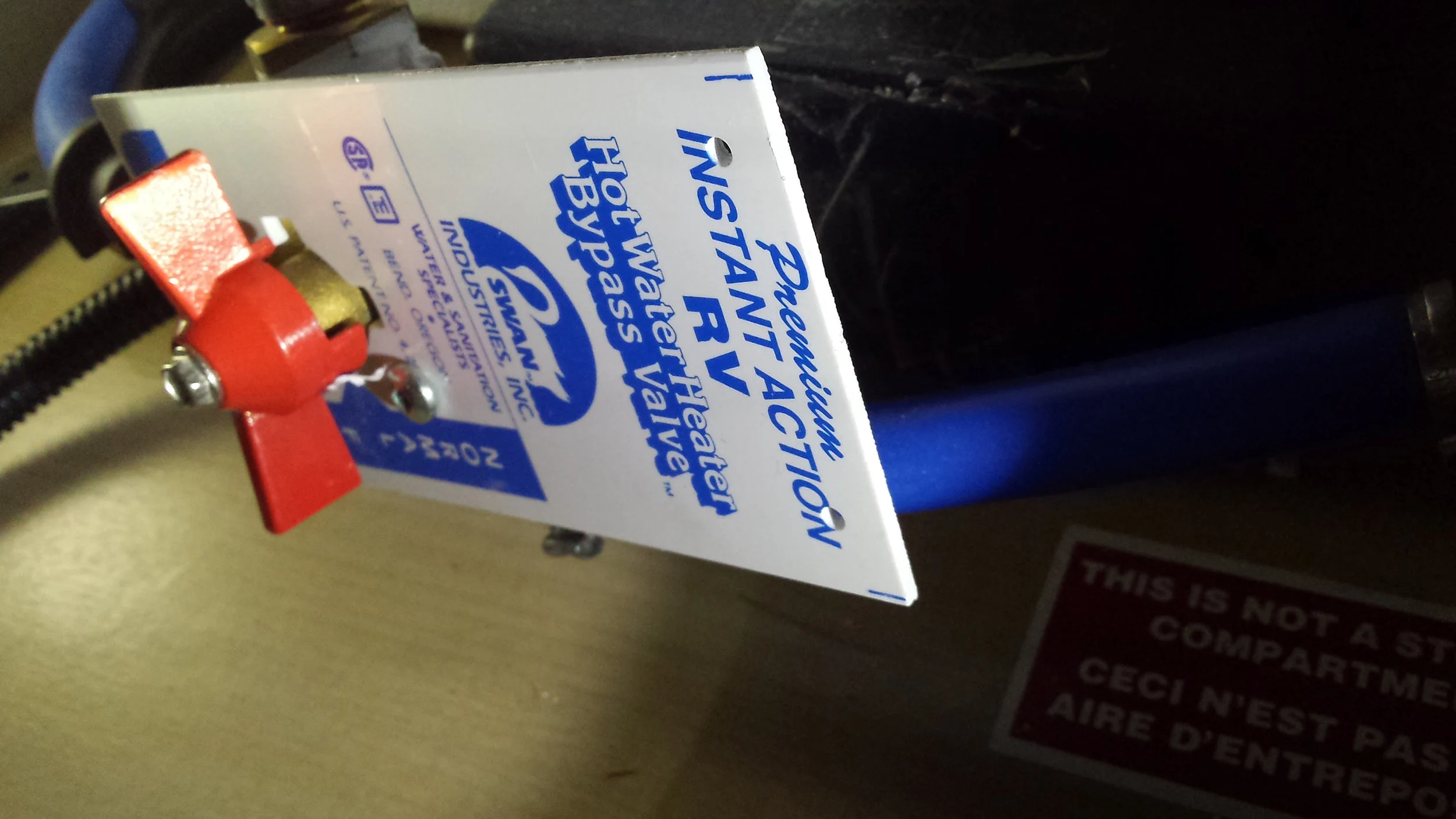 When de-winterizing, make sure to set the hot water heater valve from “byapss” to “normal”.