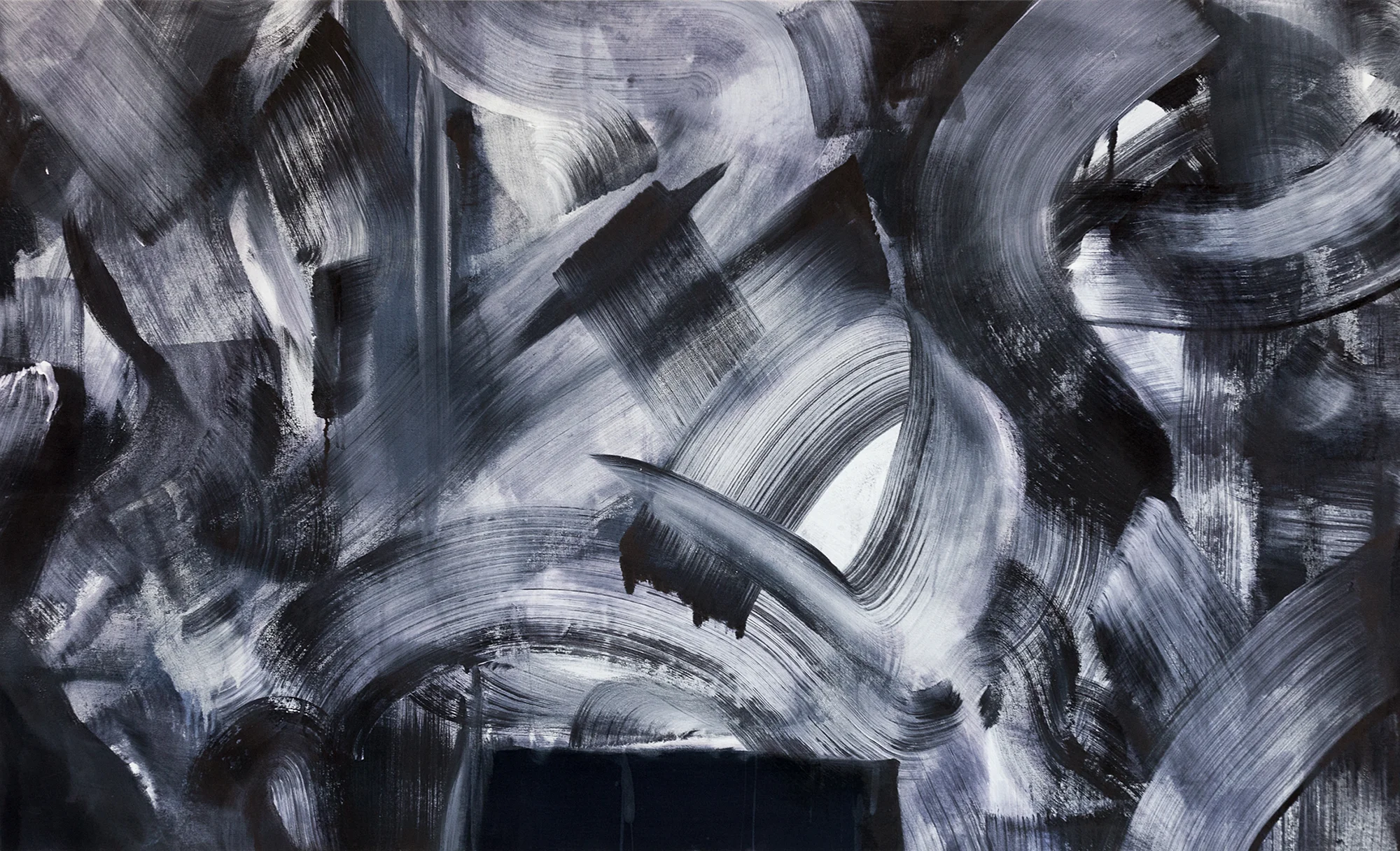 Max Martyns, Ink 81, 2016, ink and house paint on canvas 200x120cm. Image source: Max Martyns
