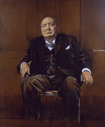 Graham Sutherland, Winston Churchill, 1954, Oil on Canvas, Destroyed. https://en.wikipedia.org/wiki/Sutherland%27s_Portrait_of_Winston_Churchill#/media/File:Graham_Sutherland%27s_Portrait_of_Winston_Churchill.png