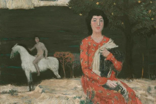 Jan Preisler, Žena u Jezera , oil on canvas, (1905) 74 cm (29.1 in). Width: 100 cm (39.4 in), National Gallery in Prague. https://theartstack.com/artist/jan-preisler/zena-u-jezera-1905