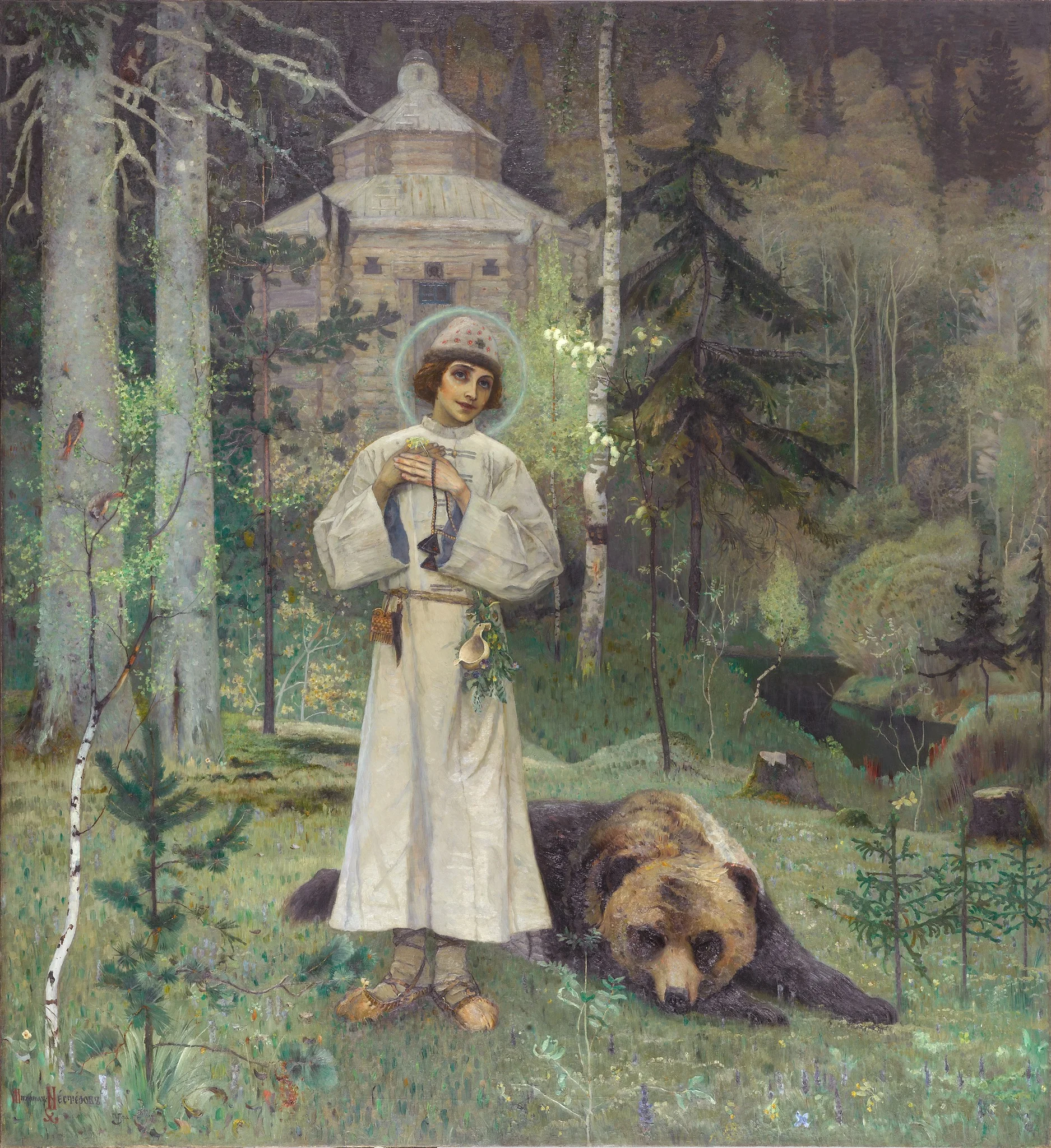 Mikhail Nesterov, The Youth of Venerable Sergius (1892-1897) Oil on canvas. 251 х 232cm. Tretyakov Gallery, Moscow. https://www.tretyakovgallery.ru/en/collection/yunost-prepodobnogo-sergiya/