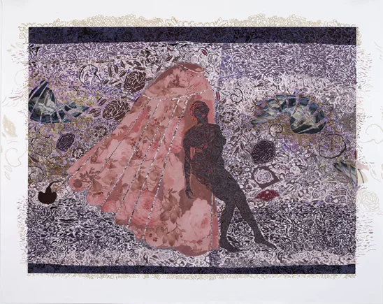 Charlotte Hodes, Wave: Rosette Red , sequence of six papercuts, papercut, 112 x 145 cm, 2010. https://charlottehodes.com/portfolio/silhouettes-and-filigree/