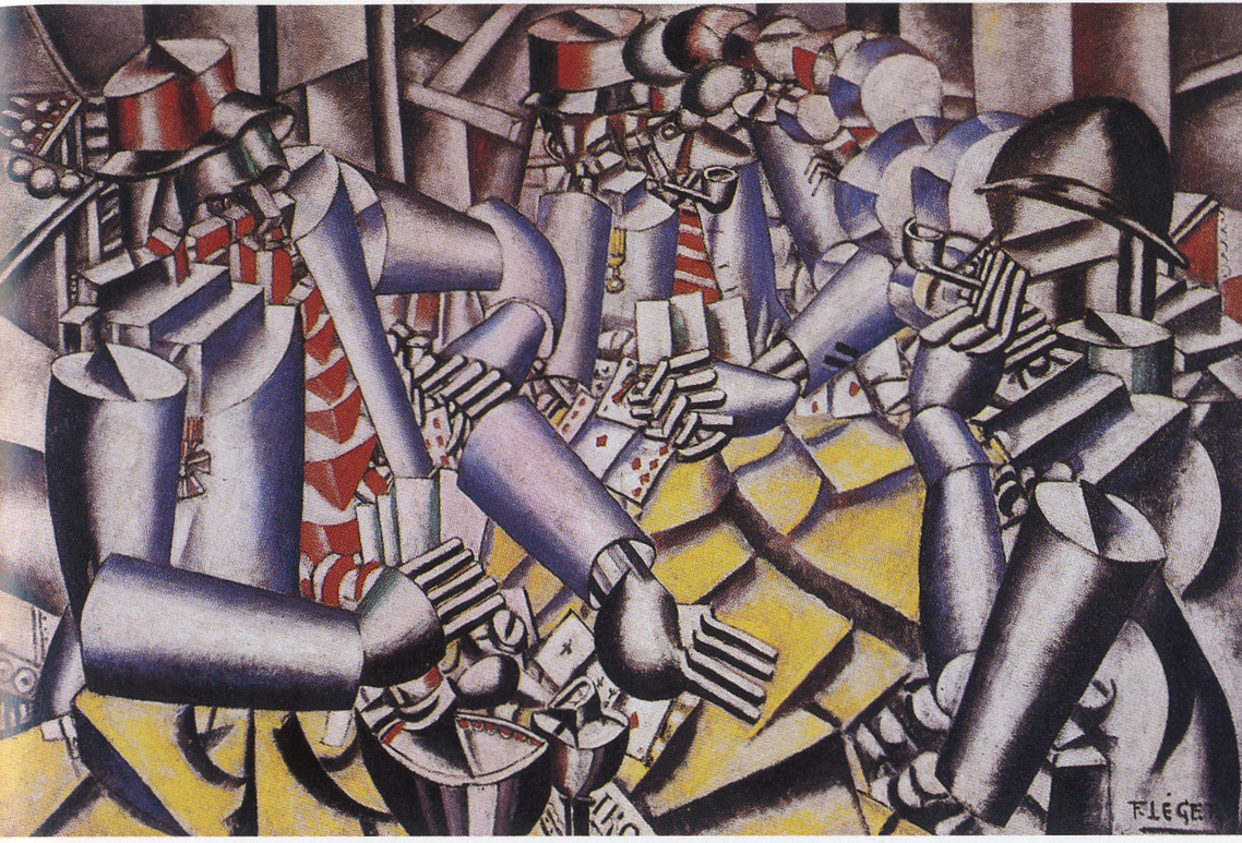 Fernand Léger, Soldiers Playing Cards, 1917, oil on canvas, Kröller-Müller State Museum, Ontario. https://krollermuller.nl/en/fernand-leger-soldiers-playing-cards
