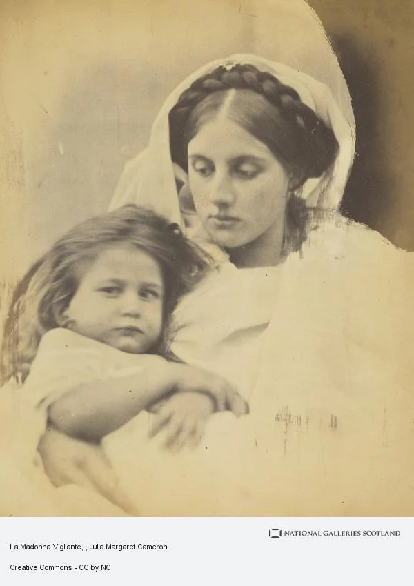 Julia Margaret Cameron, La Madonna Vigilante, 1864, albumen print, 25.20 x 20 cm, National Galleries of Scotalnd, Edinburgh. https://www.nationalgalleries.org/art-and-artists/9195/la-madonna-vigilante