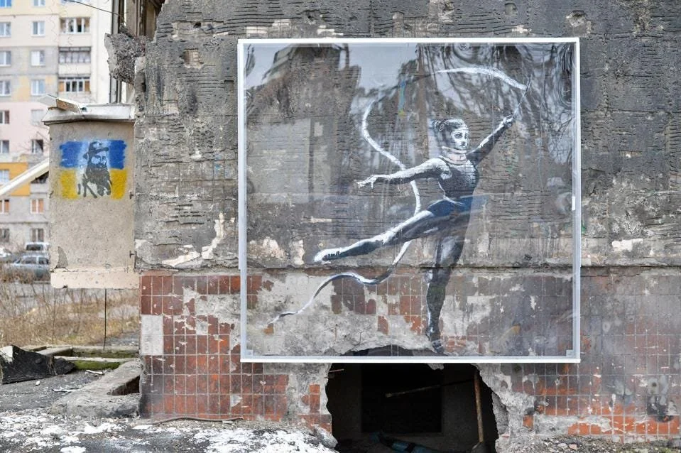 Security Installed for Banksy Murals in Ukraine