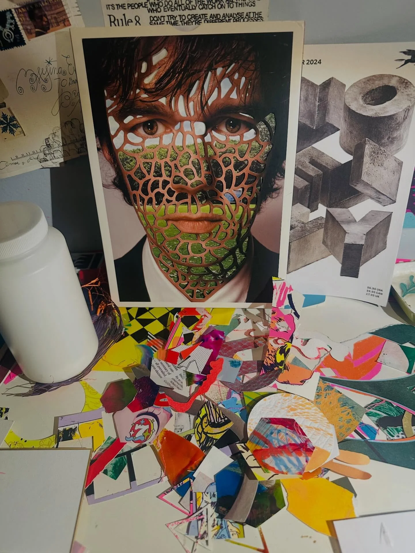 Studio desk selfie...been inspired by typography a lot lately and it was so fun to get this @stefansagmeister book from a free book pile at Emerson. I always wanted this book! So many fun ideas with what you can do with type. Also I've been cutting u