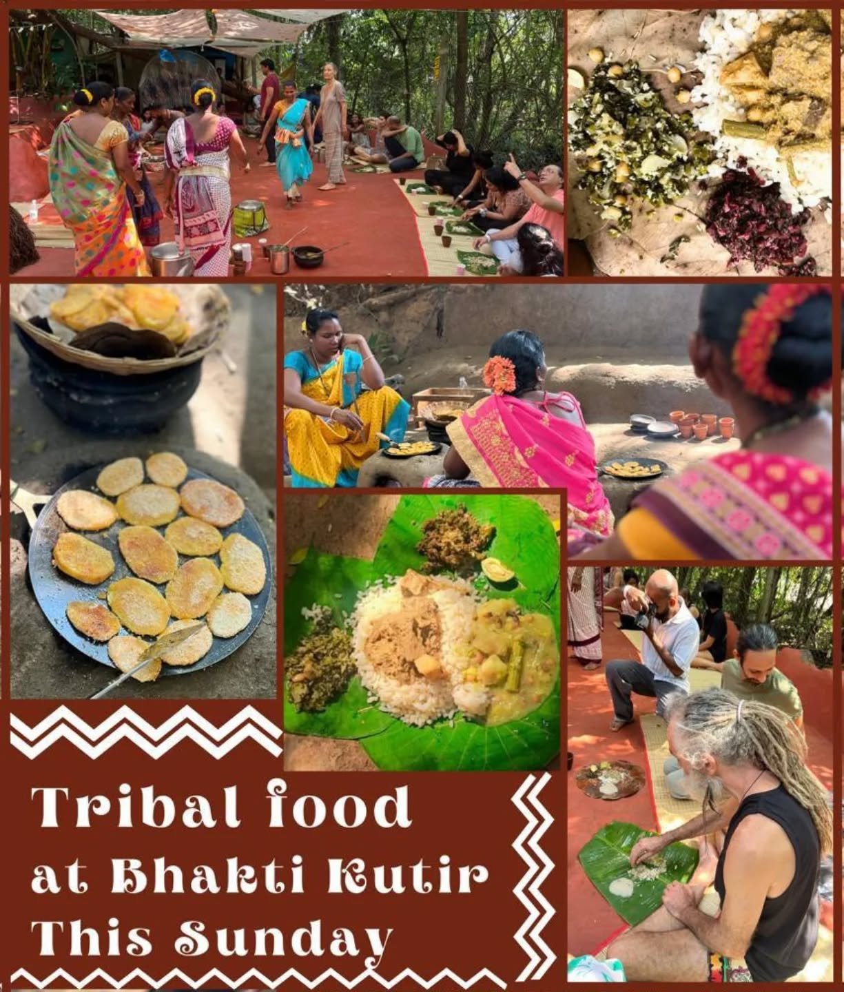 Namaste 🙏
Experience the flavors of traditional Goan culture! Women from Khotigao, who prepare their local food at various food festivals in Goa and surrounding states.
Vegetarian vegan meals are cooked on traditional clay hearths. 
Breakfast starts