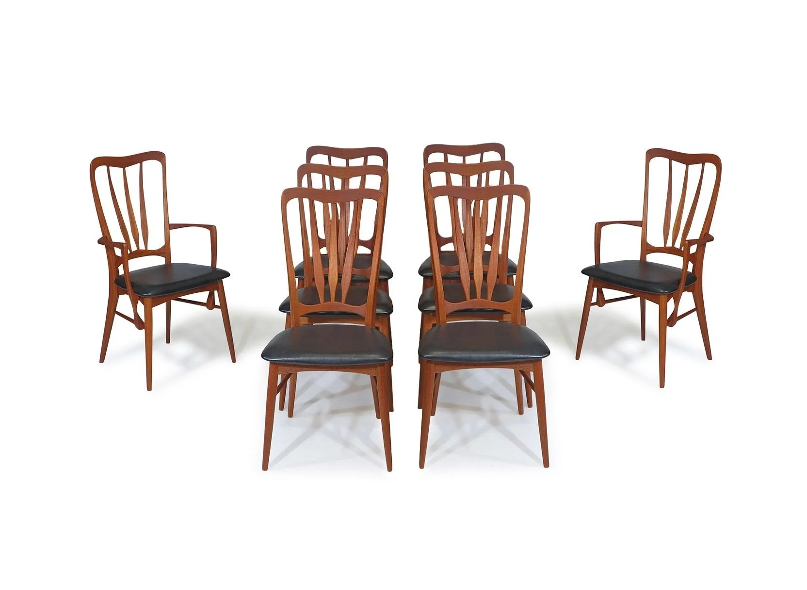 Niels Koefoed Ingrid Teak Danish Dining Chairs, Set of 8, Restored