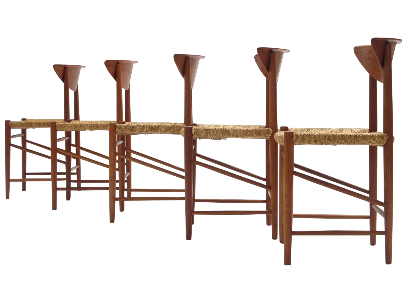 Peter Hvidt Dining Chairs with Seagrass Seats 6