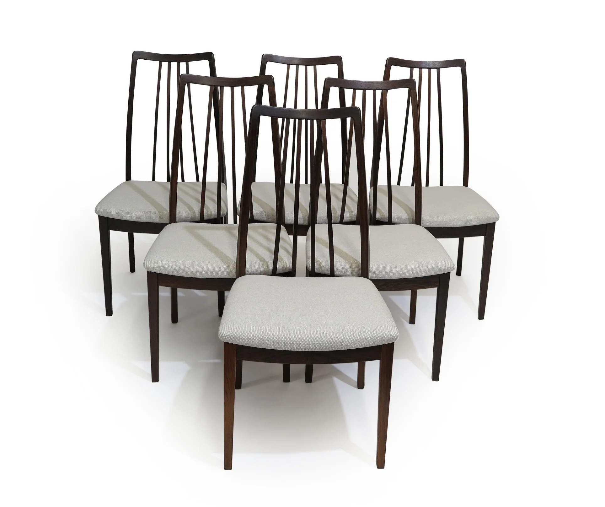 Six Kofod Larsen Danish Rosewood Dining Chairs