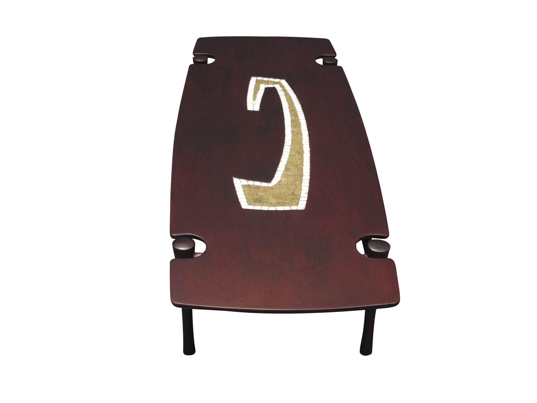 1950s Mosaic Rosewood Coffee Table by Eugenio Escudero 4