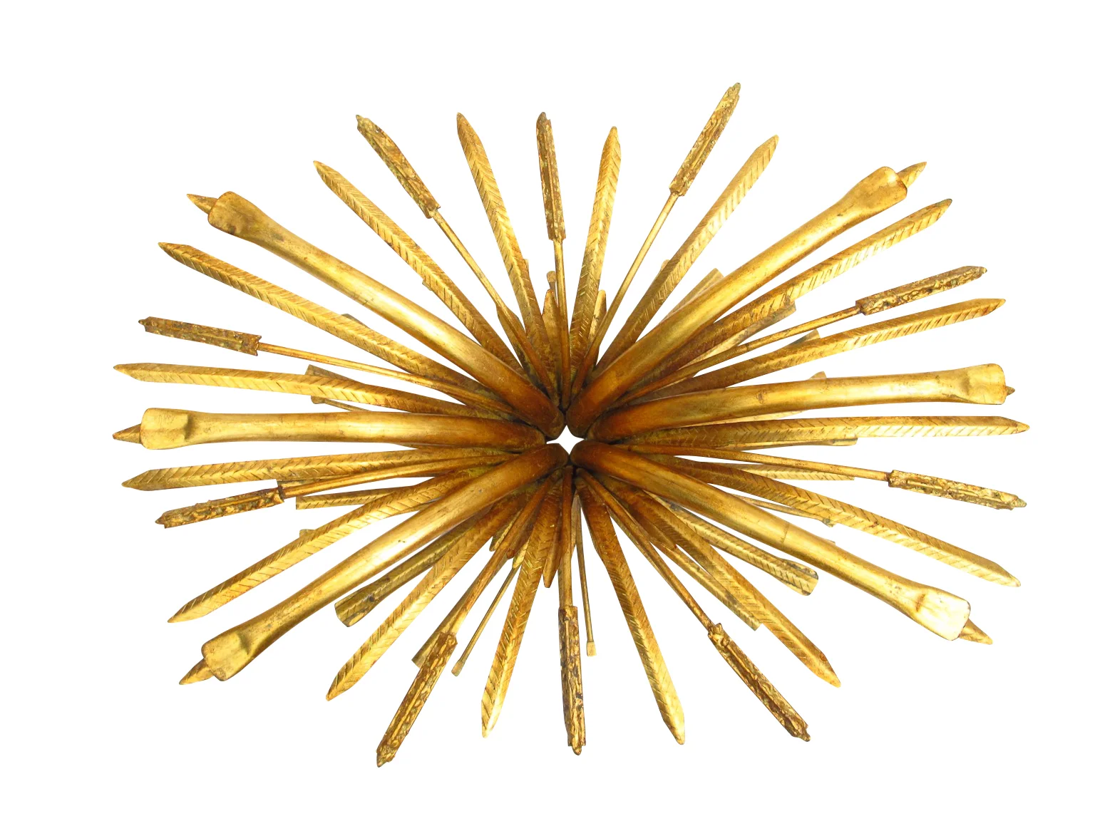 Hollywood Regency Gilt Sheaf of Wheat Coffee Table 5