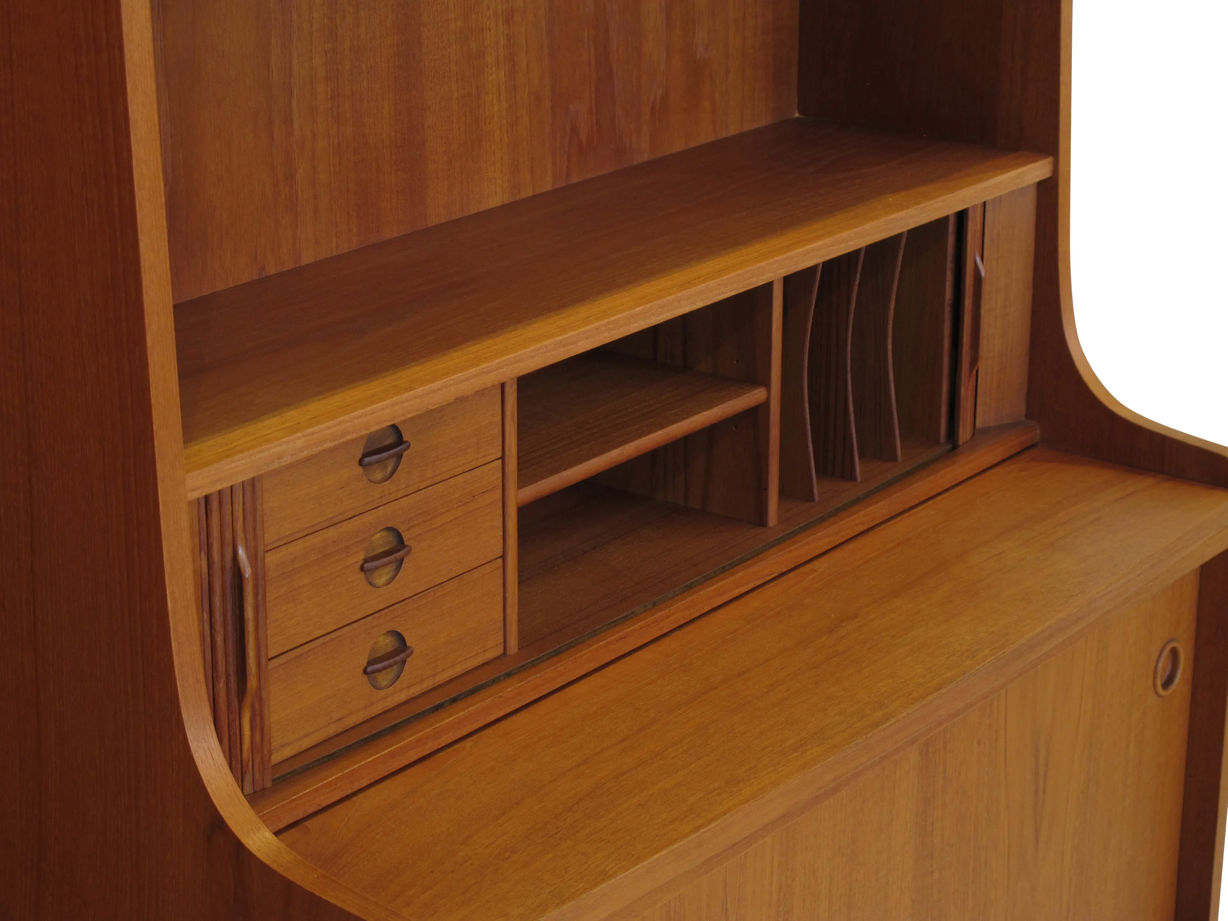 Tall Danish Teak Secretary Desk 3