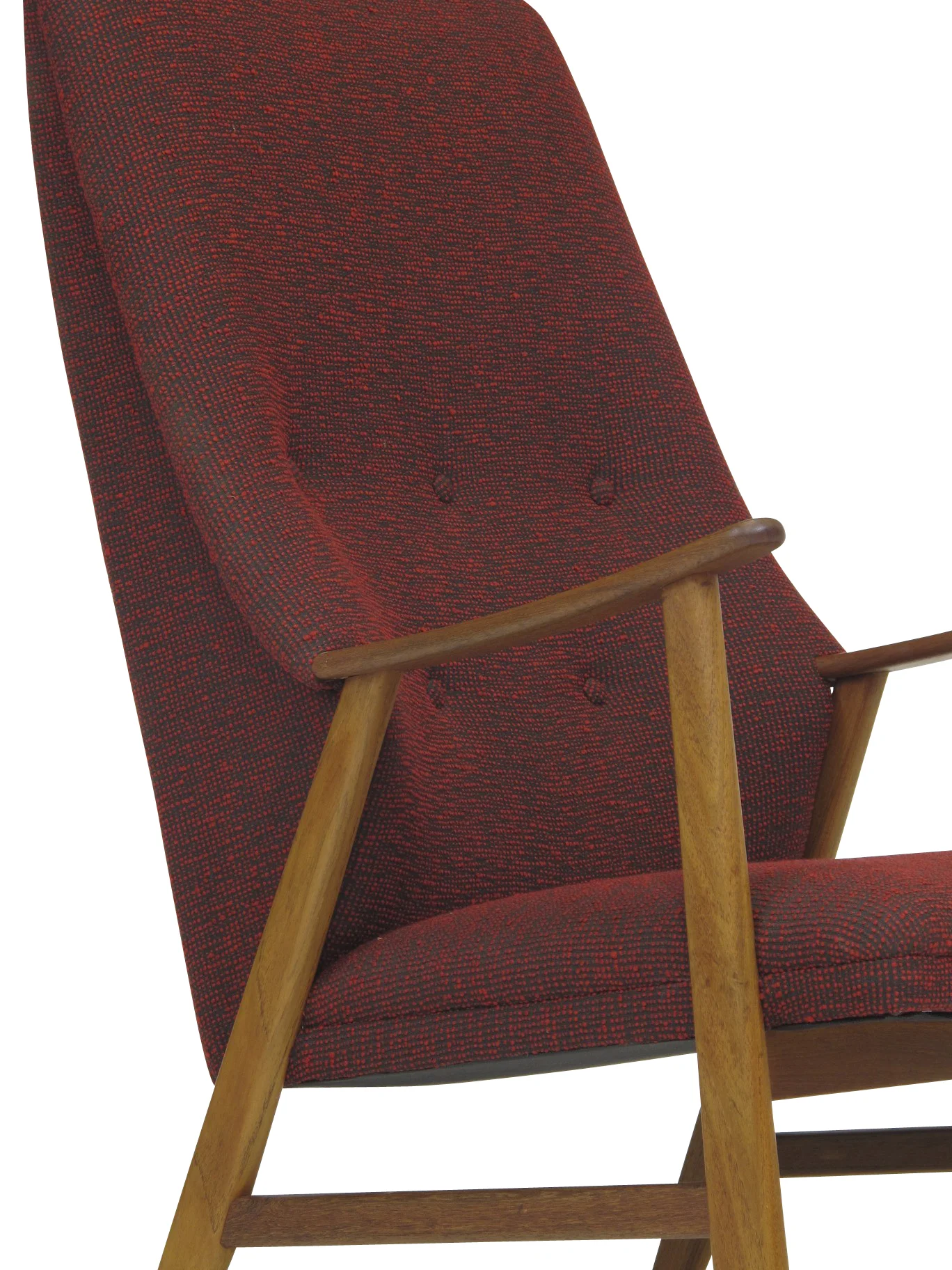 Teak High-back chair in designer Fabric 7