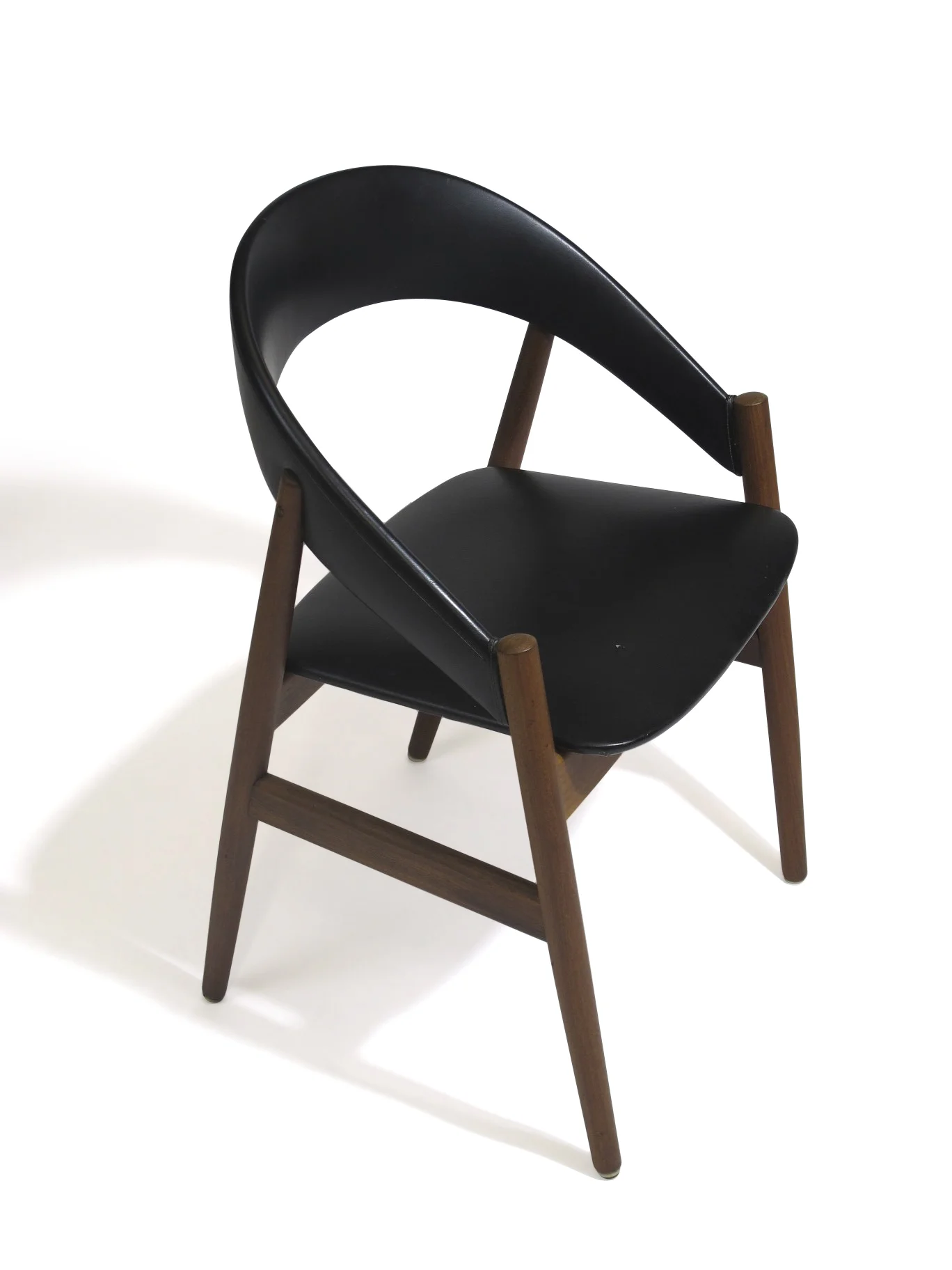 Danish Modern Rounded Back Teak Chair 1