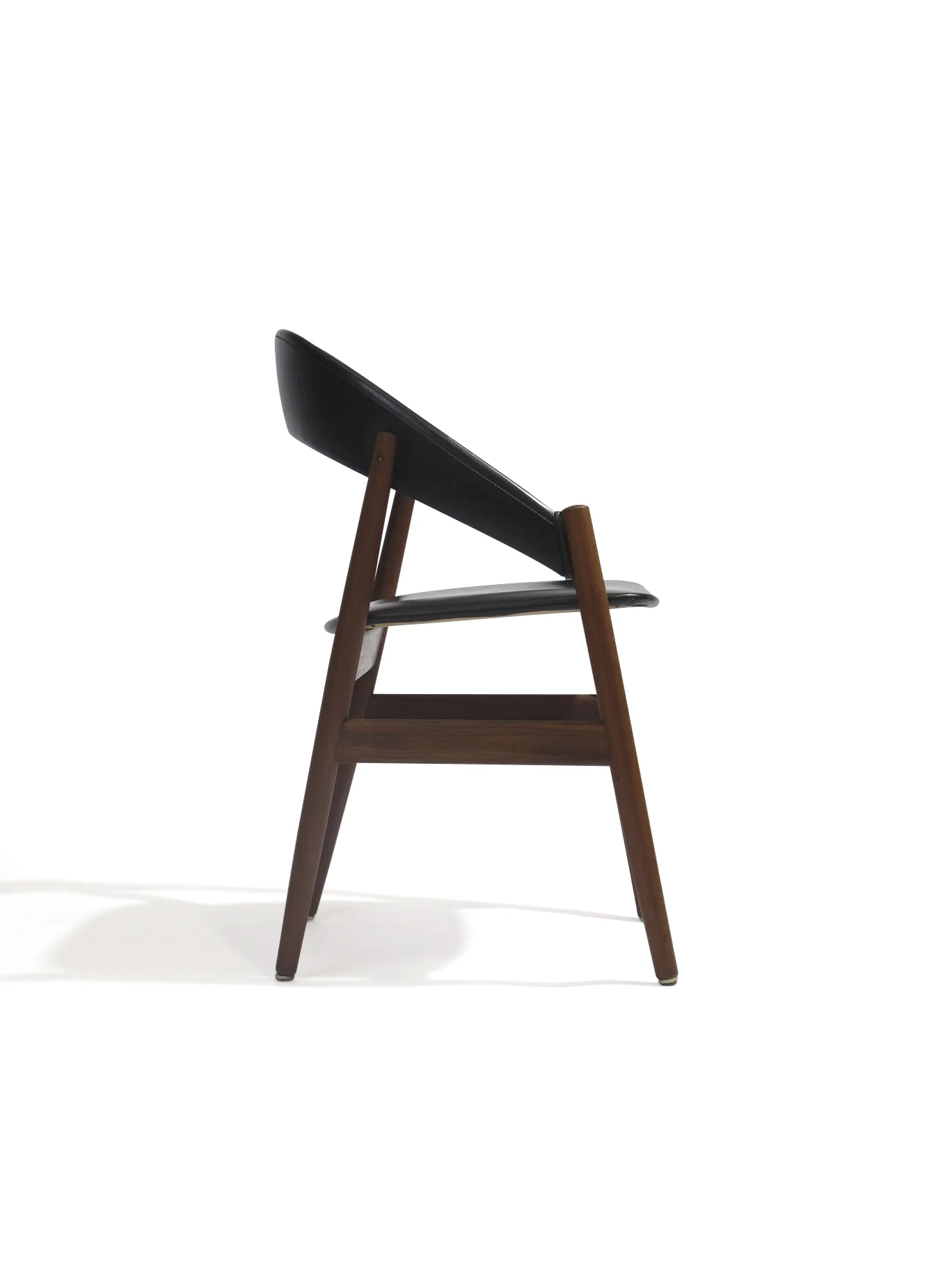 Danish Modern Rounded Back Teak Chair 4